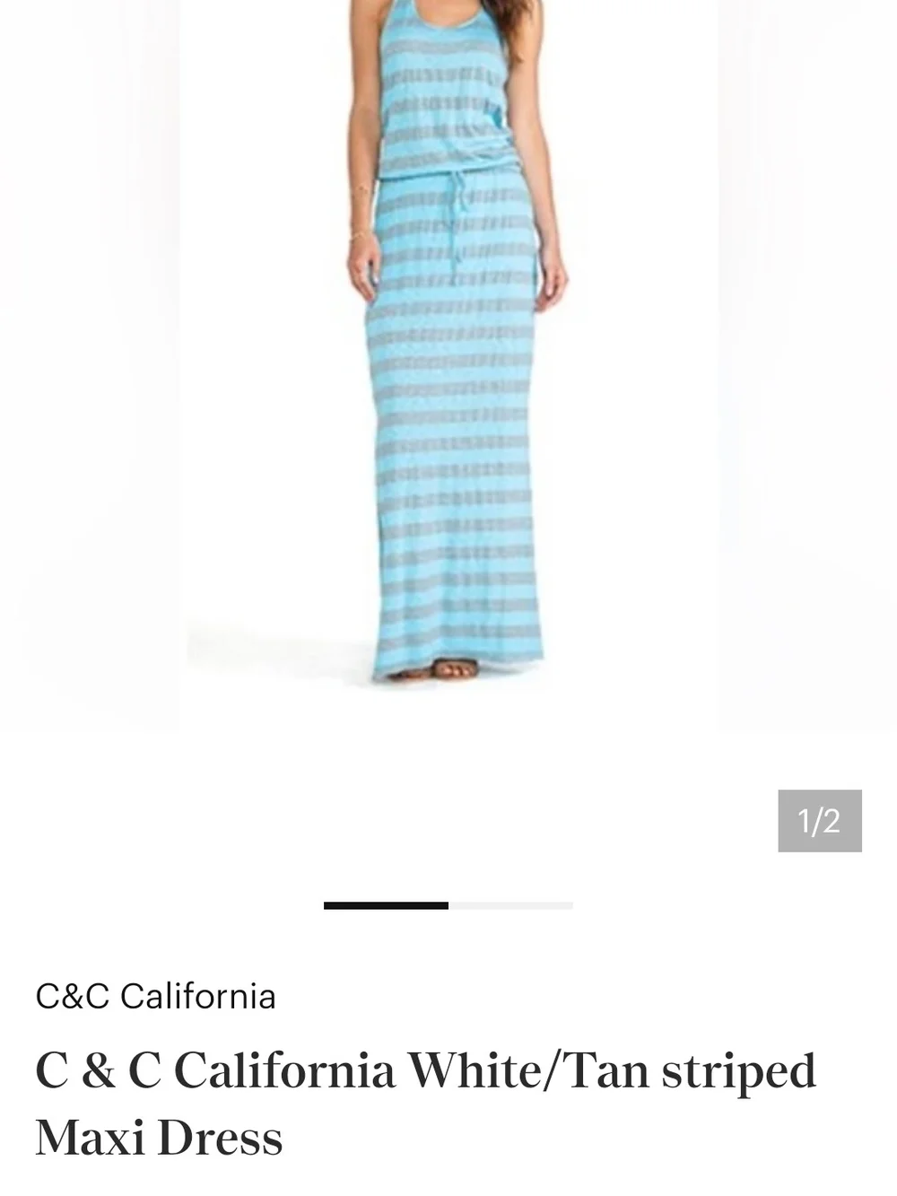 Striped Maxi dress With Drawstring Waist